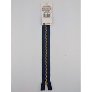 Talon Sport Brass Jeans Zipper 9 in Navy Blue Vintage New Old Stock USA‎ Made